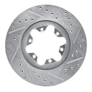 Chevrolet Colorado Brake Rotor (1) - Front Right - R1 Concepts - Drilled & Slotted - Silver - `04-`08